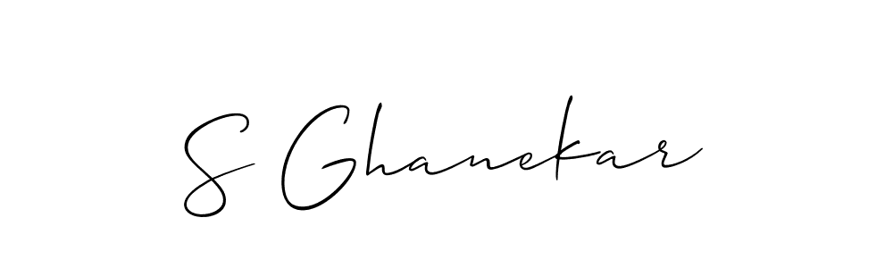Use a signature maker to create a handwritten signature online. With this signature software, you can design (Allison_Script) your own signature for name S Ghanekar. S Ghanekar signature style 2 images and pictures png