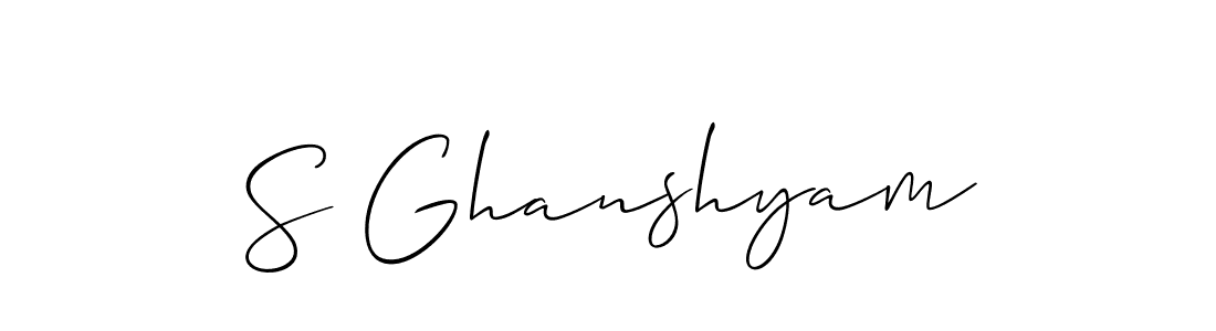 You should practise on your own different ways (Allison_Script) to write your name (S Ghanshyam) in signature. don't let someone else do it for you. S Ghanshyam signature style 2 images and pictures png