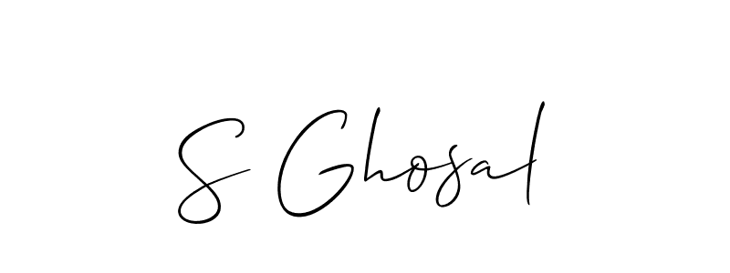 How to make S Ghosal name signature. Use Allison_Script style for creating short signs online. This is the latest handwritten sign. S Ghosal signature style 2 images and pictures png