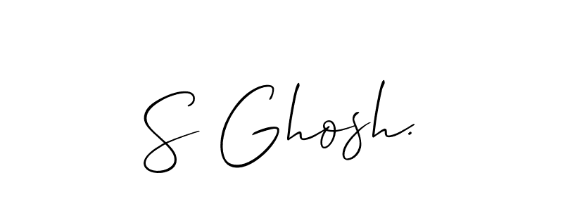 Also You can easily find your signature by using the search form. We will create S Ghosh. name handwritten signature images for you free of cost using Allison_Script sign style. S Ghosh. signature style 2 images and pictures png