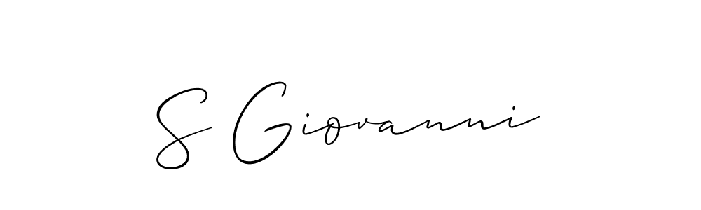 Use a signature maker to create a handwritten signature online. With this signature software, you can design (Allison_Script) your own signature for name S Giovanni. S Giovanni signature style 2 images and pictures png