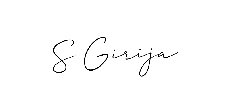 You should practise on your own different ways (Allison_Script) to write your name (S Girija) in signature. don't let someone else do it for you. S Girija signature style 2 images and pictures png