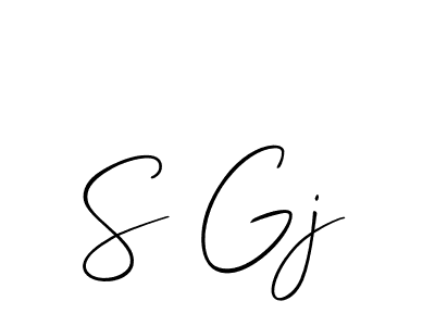 Also You can easily find your signature by using the search form. We will create S Gj name handwritten signature images for you free of cost using Allison_Script sign style. S Gj signature style 2 images and pictures png