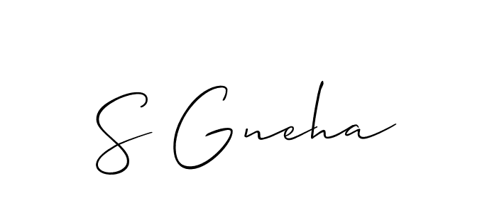 You should practise on your own different ways (Allison_Script) to write your name (S Gneha) in signature. don't let someone else do it for you. S Gneha signature style 2 images and pictures png