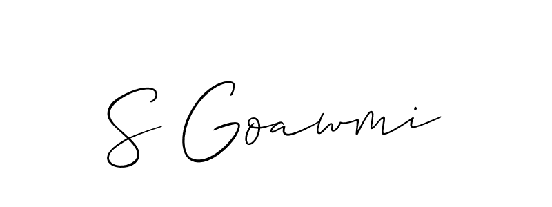 S Goawmi stylish signature style. Best Handwritten Sign (Allison_Script) for my name. Handwritten Signature Collection Ideas for my name S Goawmi. S Goawmi signature style 2 images and pictures png