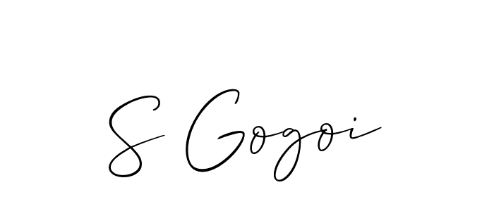 Also You can easily find your signature by using the search form. We will create S Gogoi name handwritten signature images for you free of cost using Allison_Script sign style. S Gogoi signature style 2 images and pictures png