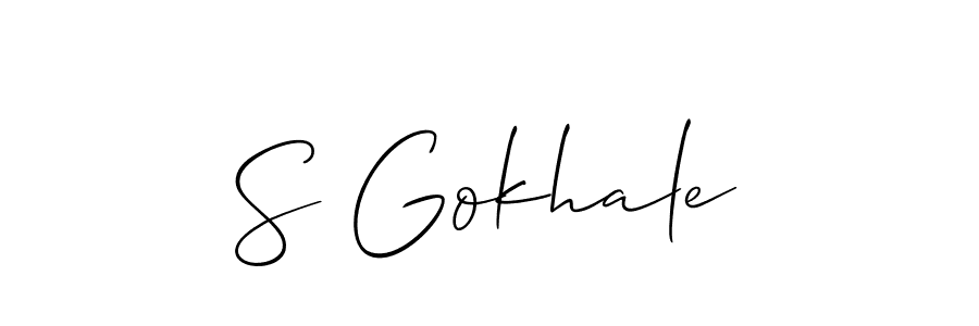 Also You can easily find your signature by using the search form. We will create S Gokhale name handwritten signature images for you free of cost using Allison_Script sign style. S Gokhale signature style 2 images and pictures png