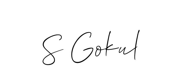 Best and Professional Signature Style for S Gokul. Allison_Script Best Signature Style Collection. S Gokul signature style 2 images and pictures png