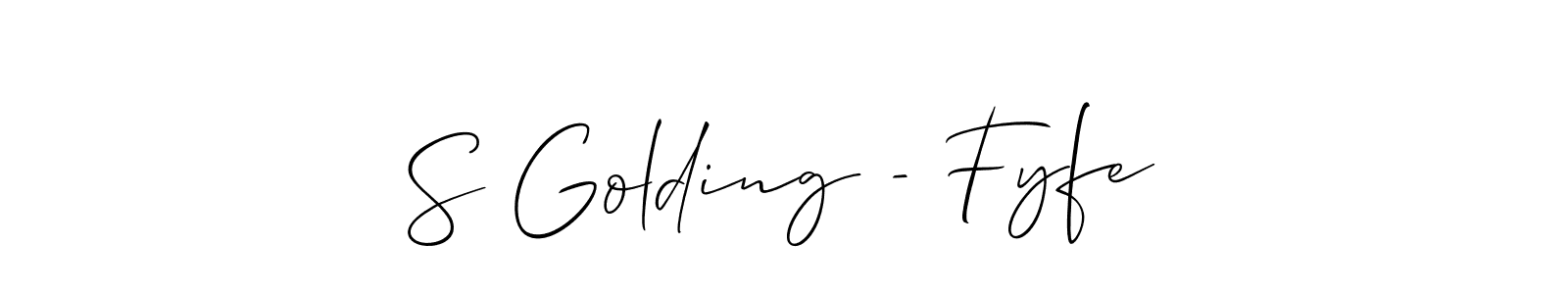 Check out images of Autograph of S Golding - Fyfe name. Actor S Golding - Fyfe Signature Style. Allison_Script is a professional sign style online. S Golding - Fyfe signature style 2 images and pictures png