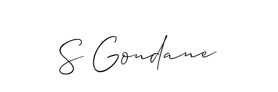 Also we have S Gondane name is the best signature style. Create professional handwritten signature collection using Allison_Script autograph style. S Gondane signature style 2 images and pictures png