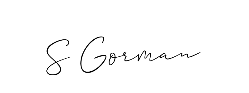 Use a signature maker to create a handwritten signature online. With this signature software, you can design (Allison_Script) your own signature for name S Gorman. S Gorman signature style 2 images and pictures png