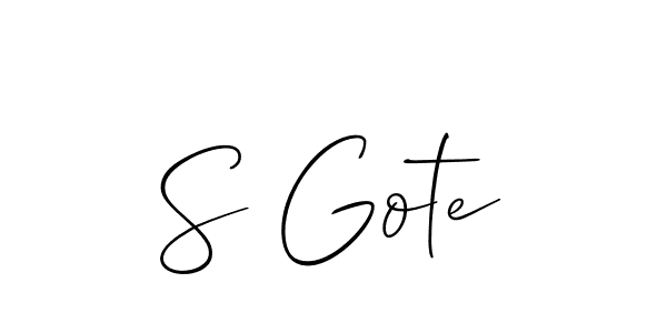 It looks lik you need a new signature style for name S Gote. Design unique handwritten (Allison_Script) signature with our free signature maker in just a few clicks. S Gote signature style 2 images and pictures png