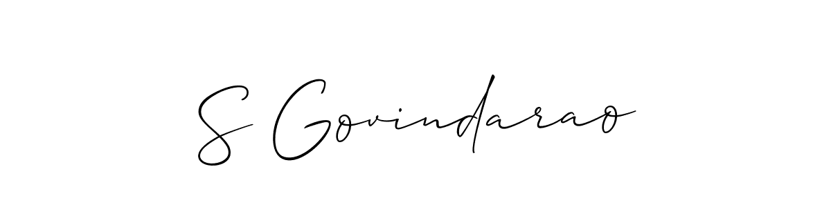 This is the best signature style for the S Govindarao name. Also you like these signature font (Allison_Script). Mix name signature. S Govindarao signature style 2 images and pictures png