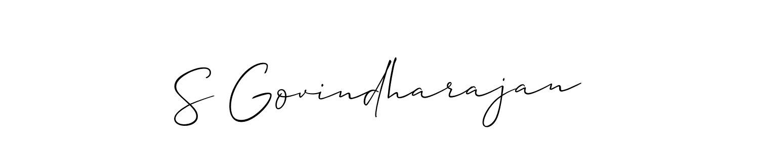 Use a signature maker to create a handwritten signature online. With this signature software, you can design (Allison_Script) your own signature for name S Govindharajan. S Govindharajan signature style 2 images and pictures png