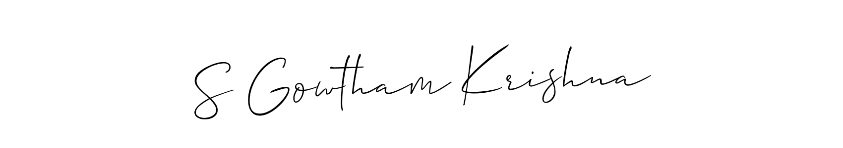 Also You can easily find your signature by using the search form. We will create S Gowtham Krishna name handwritten signature images for you free of cost using Allison_Script sign style. S Gowtham Krishna signature style 2 images and pictures png