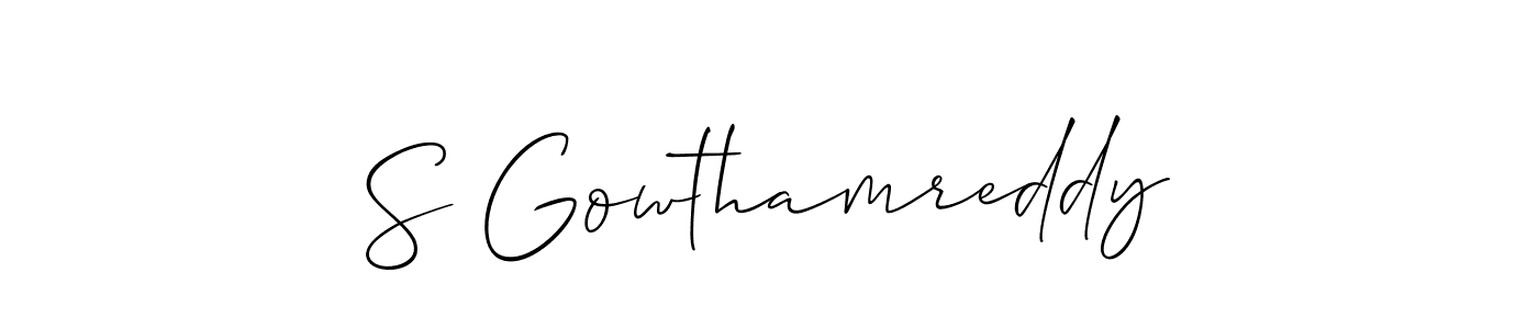 Design your own signature with our free online signature maker. With this signature software, you can create a handwritten (Allison_Script) signature for name S Gowthamreddy. S Gowthamreddy signature style 2 images and pictures png