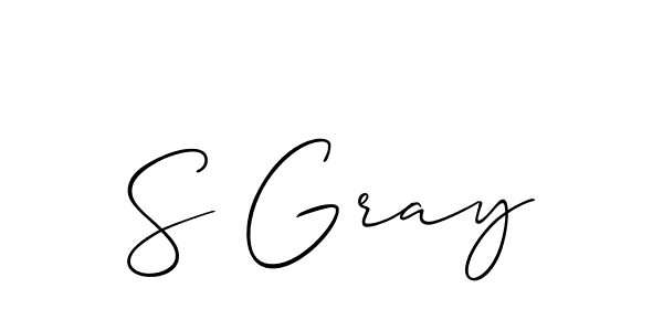 Also You can easily find your signature by using the search form. We will create S Gray name handwritten signature images for you free of cost using Allison_Script sign style. S Gray signature style 2 images and pictures png