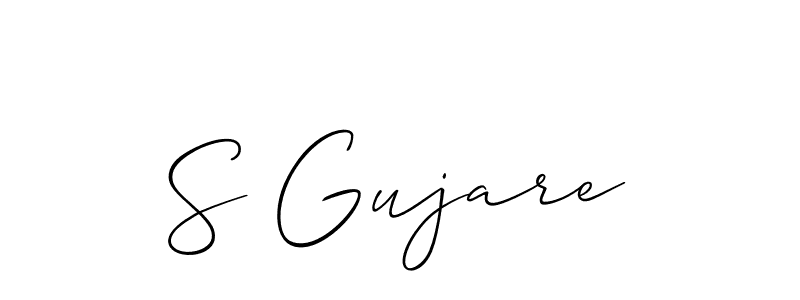 Also we have S Gujare name is the best signature style. Create professional handwritten signature collection using Allison_Script autograph style. S Gujare signature style 2 images and pictures png