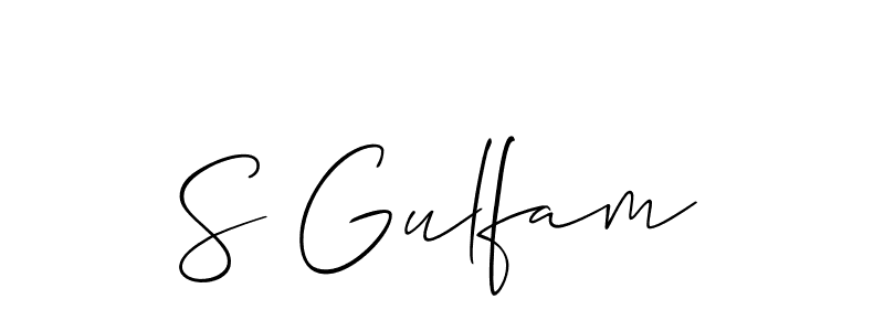 Allison_Script is a professional signature style that is perfect for those who want to add a touch of class to their signature. It is also a great choice for those who want to make their signature more unique. Get S Gulfam name to fancy signature for free. S Gulfam signature style 2 images and pictures png