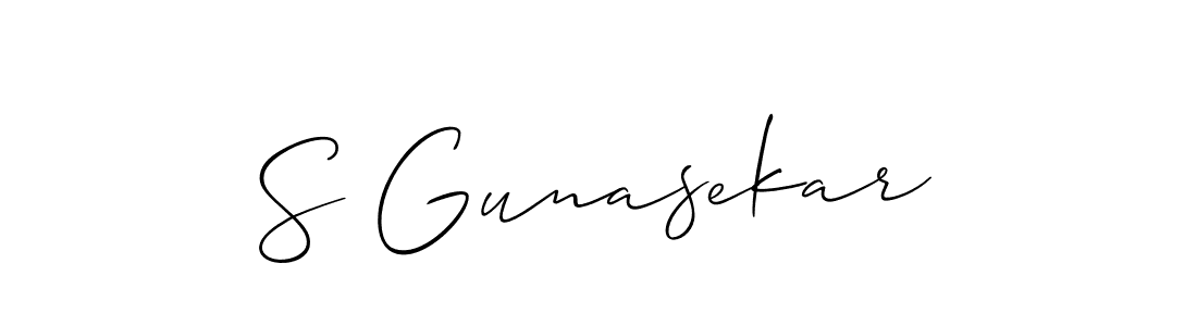 How to Draw S Gunasekar signature style? Allison_Script is a latest design signature styles for name S Gunasekar. S Gunasekar signature style 2 images and pictures png