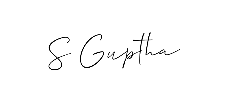 How to Draw S Guptha signature style? Allison_Script is a latest design signature styles for name S Guptha. S Guptha signature style 2 images and pictures png
