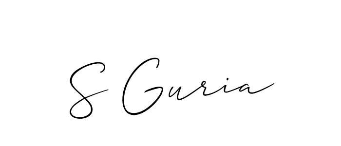 How to make S Guria signature? Allison_Script is a professional autograph style. Create handwritten signature for S Guria name. S Guria signature style 2 images and pictures png