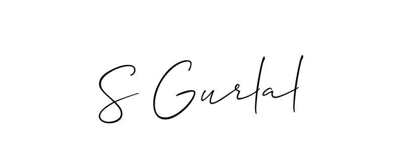 Make a short S Gurlal signature style. Manage your documents anywhere anytime using Allison_Script. Create and add eSignatures, submit forms, share and send files easily. S Gurlal signature style 2 images and pictures png