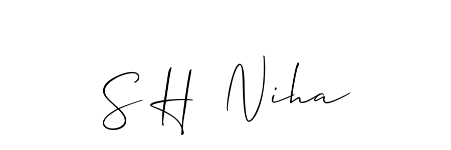 Use a signature maker to create a handwritten signature online. With this signature software, you can design (Allison_Script) your own signature for name S H  Niha. S H  Niha signature style 2 images and pictures png