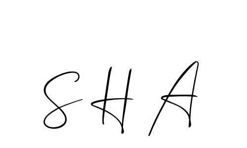 The best way (Allison_Script) to make a short signature is to pick only two or three words in your name. The name S H A include a total of six letters. For converting this name. S H A signature style 2 images and pictures png