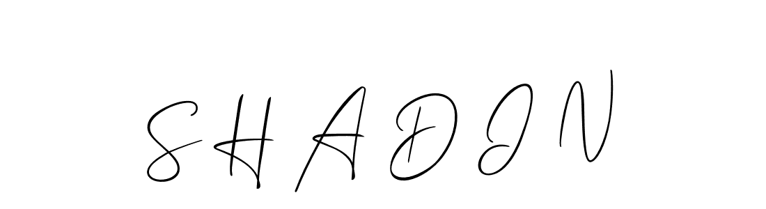 Also we have S H A D I N name is the best signature style. Create professional handwritten signature collection using Allison_Script autograph style. S H A D I N signature style 2 images and pictures png