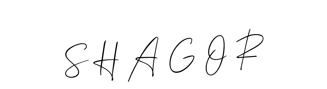 Similarly Allison_Script is the best handwritten signature design. Signature creator online .You can use it as an online autograph creator for name S H A G O R. S H A G O R signature style 2 images and pictures png