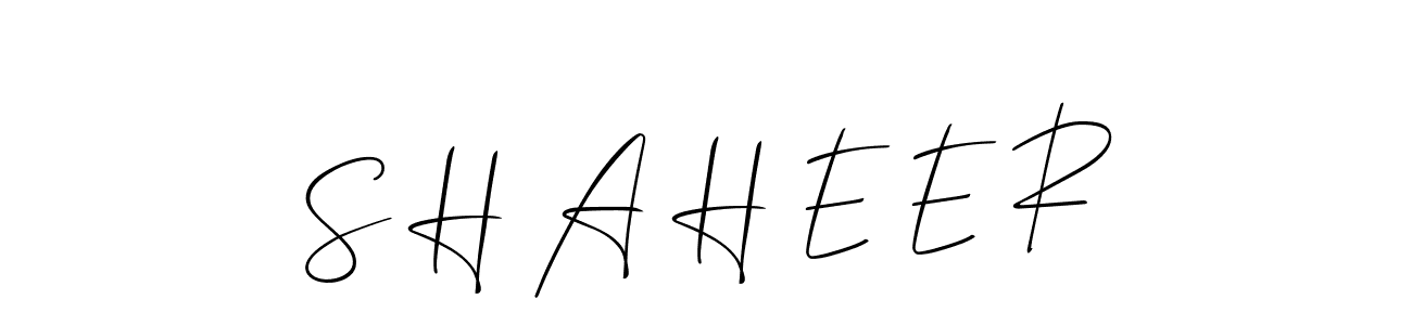Design your own signature with our free online signature maker. With this signature software, you can create a handwritten (Allison_Script) signature for name S H A H E E R. S H A H E E R signature style 2 images and pictures png