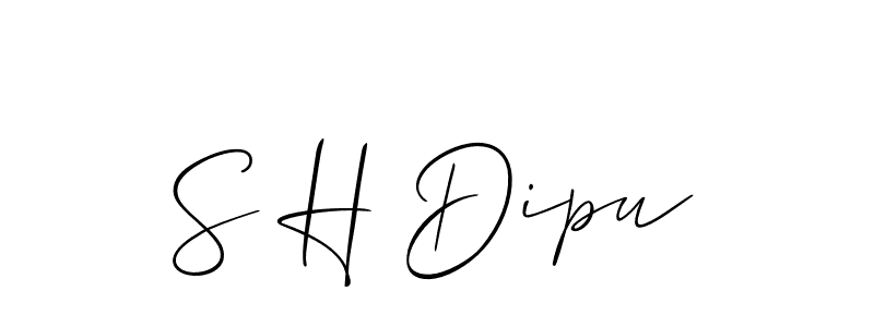 Also You can easily find your signature by using the search form. We will create S H Dipu name handwritten signature images for you free of cost using Allison_Script sign style. S H Dipu signature style 2 images and pictures png