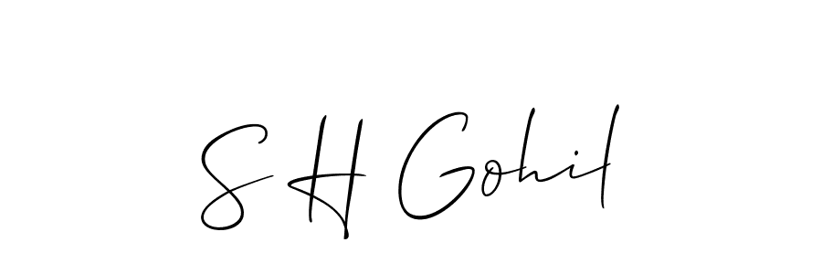 Make a beautiful signature design for name S H Gohil. With this signature (Allison_Script) style, you can create a handwritten signature for free. S H Gohil signature style 2 images and pictures png