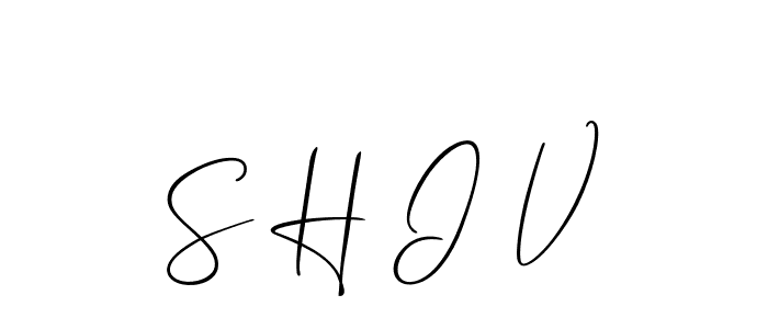 How to Draw S H I V signature style? Allison_Script is a latest design signature styles for name S H I V. S H I V signature style 2 images and pictures png