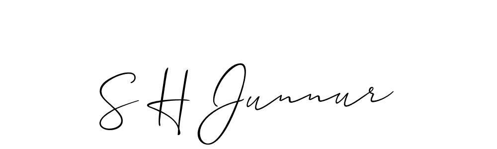 You should practise on your own different ways (Allison_Script) to write your name (S H Junnur) in signature. don't let someone else do it for you. S H Junnur signature style 2 images and pictures png