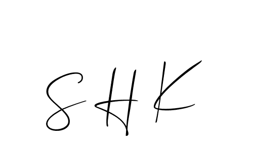 How to make S H K signature? Allison_Script is a professional autograph style. Create handwritten signature for S H K name. S H K signature style 2 images and pictures png