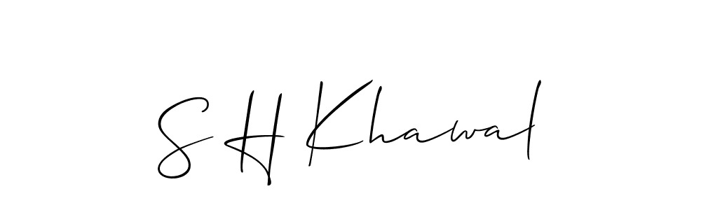 Design your own signature with our free online signature maker. With this signature software, you can create a handwritten (Allison_Script) signature for name S H Khawal. S H Khawal signature style 2 images and pictures png