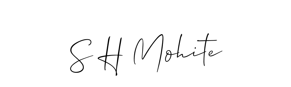 Also You can easily find your signature by using the search form. We will create S H Mohite name handwritten signature images for you free of cost using Allison_Script sign style. S H Mohite signature style 2 images and pictures png