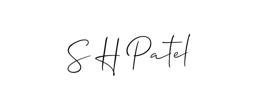 Also You can easily find your signature by using the search form. We will create S H Patel name handwritten signature images for you free of cost using Allison_Script sign style. S H Patel signature style 2 images and pictures png
