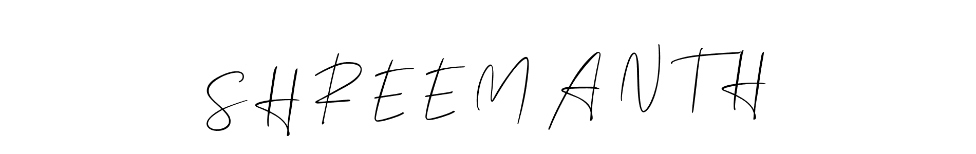 if you are searching for the best signature style for your name S H R E E M A N T H. so please give up your signature search. here we have designed multiple signature styles  using Allison_Script. S H R E E M A N T H signature style 2 images and pictures png