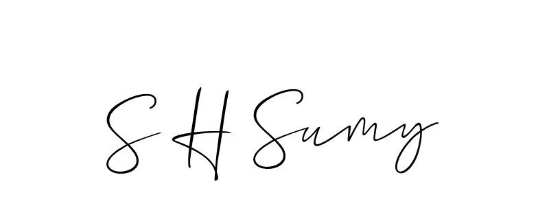 S H Sumy stylish signature style. Best Handwritten Sign (Allison_Script) for my name. Handwritten Signature Collection Ideas for my name S H Sumy. S H Sumy signature style 2 images and pictures png