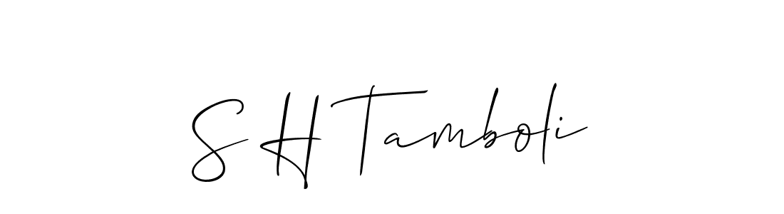 Make a short S H Tamboli signature style. Manage your documents anywhere anytime using Allison_Script. Create and add eSignatures, submit forms, share and send files easily. S H Tamboli signature style 2 images and pictures png