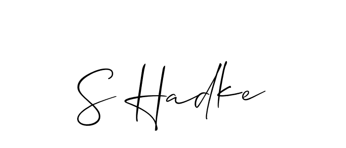 Create a beautiful signature design for name S Hadke. With this signature (Allison_Script) fonts, you can make a handwritten signature for free. S Hadke signature style 2 images and pictures png