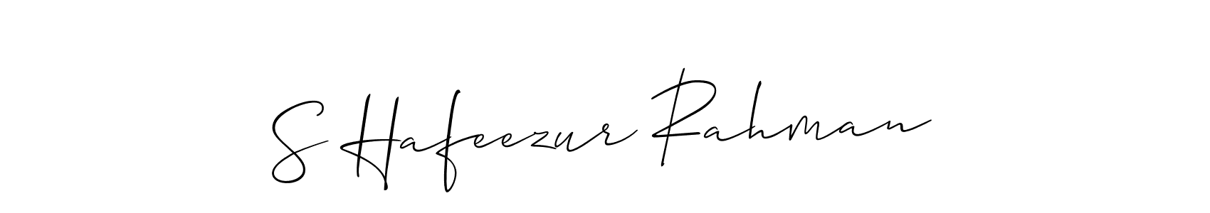 You should practise on your own different ways (Allison_Script) to write your name (S Hafeezur Rahman) in signature. don't let someone else do it for you. S Hafeezur Rahman signature style 2 images and pictures png