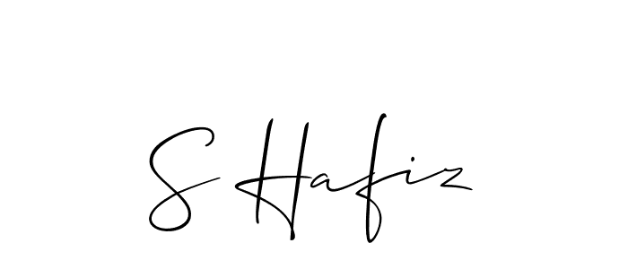 if you are searching for the best signature style for your name S Hafiz. so please give up your signature search. here we have designed multiple signature styles  using Allison_Script. S Hafiz signature style 2 images and pictures png