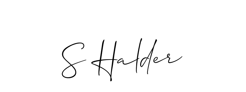 S Halder stylish signature style. Best Handwritten Sign (Allison_Script) for my name. Handwritten Signature Collection Ideas for my name S Halder. S Halder signature style 2 images and pictures png