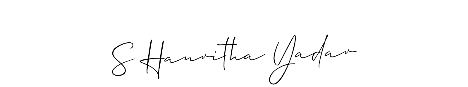 S Hanvitha Yadav stylish signature style. Best Handwritten Sign (Allison_Script) for my name. Handwritten Signature Collection Ideas for my name S Hanvitha Yadav. S Hanvitha Yadav signature style 2 images and pictures png