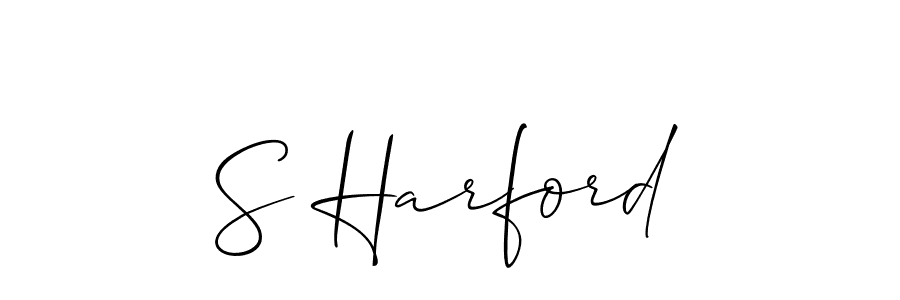 You should practise on your own different ways (Allison_Script) to write your name (S Harford) in signature. don't let someone else do it for you. S Harford signature style 2 images and pictures png