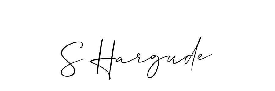 You should practise on your own different ways (Allison_Script) to write your name (S Hargude) in signature. don't let someone else do it for you. S Hargude signature style 2 images and pictures png